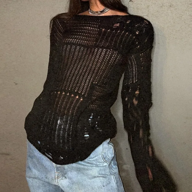 トップス VAULTROOM DAMAGED SWEATER L VAULTROOM DAMAGED SWEATER