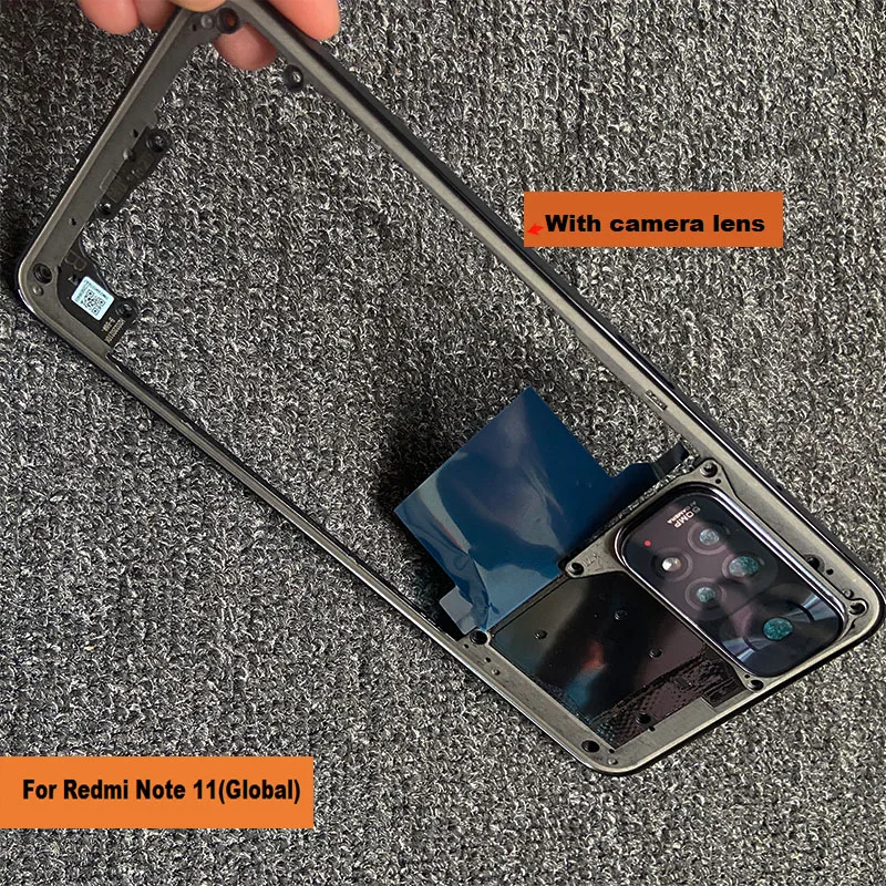 NEW For Xiaomi Redmi Note 11 Global / Note 11S Middle Frame Front Bezel Plate Housing Case Back Mid Plate Replacement