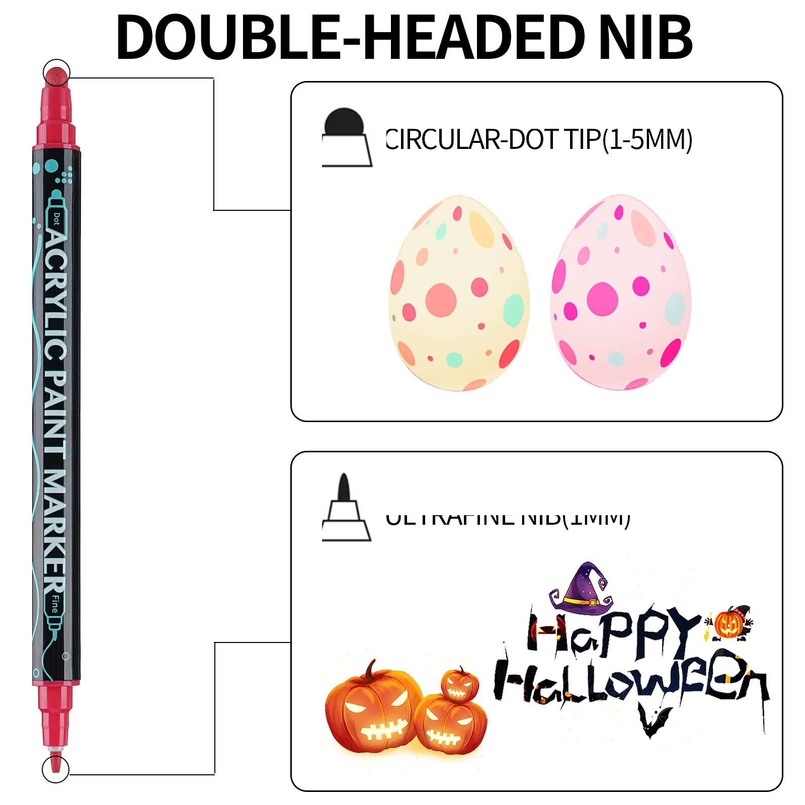 12/24/26/36 Packs Acrylic Paint Marker Pens Dual Tip Paint Markers Art Painting Dot Pen Portable Coloring Marker Pen acrylic paint markers,paint marker pen,paint marker pens,color marker pens,art marker pens,art markers