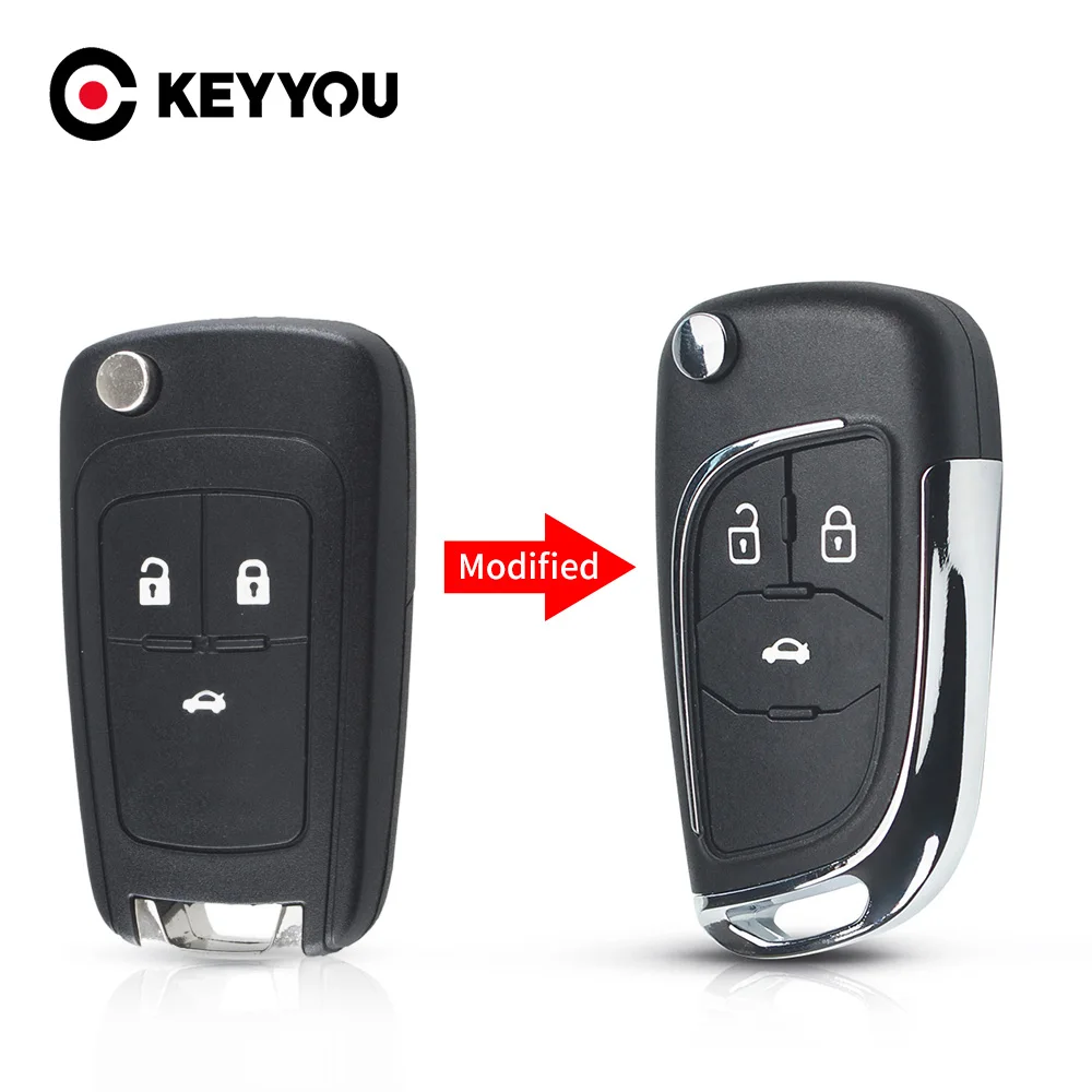Модифицированный ключ KEYYOU для Chevrolet Cruze, Epica, Lova, Camaro, Opel, Vauxhall, Insignia, Astra, Mokka, для пульта дистанционного управления автомобилем Buick