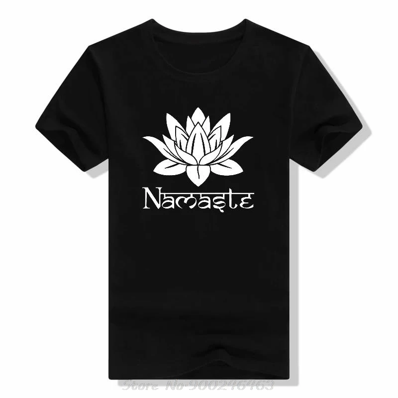 Cartoon Lotus Yoga Meditation Namasle T-shirt Mode Übergroßen Kurzarm T Shirt Oansatz Streetwear Männer Baumwolle T-shirt – Detail 2