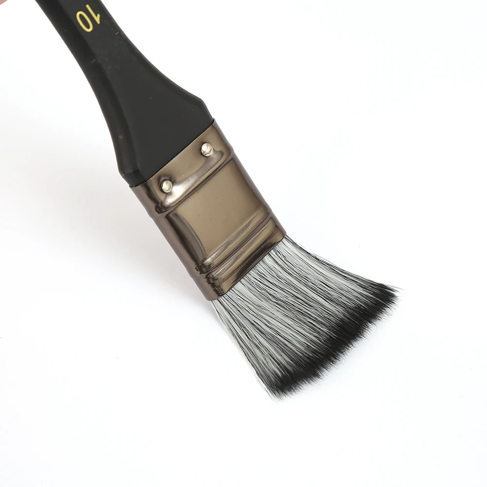 Synthetic wool brushes 10 with birch rods for use in gouache watercolor acrylic and oil brushes