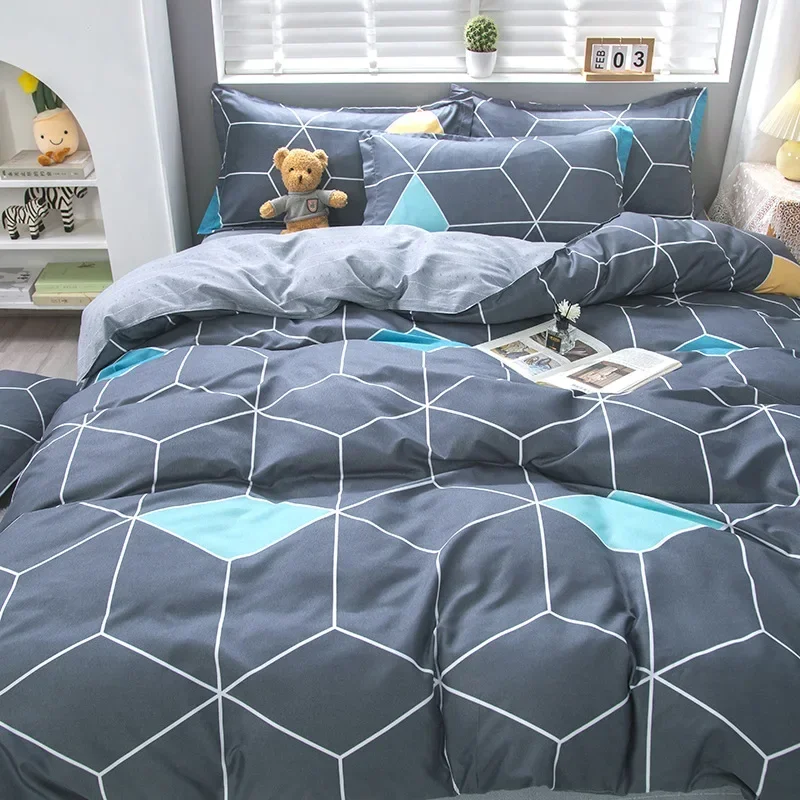 Charming Cartoon King Size Duvet Cover Set - Skin-Friendly Double Bed Quilt and Pillowcase Ensemble