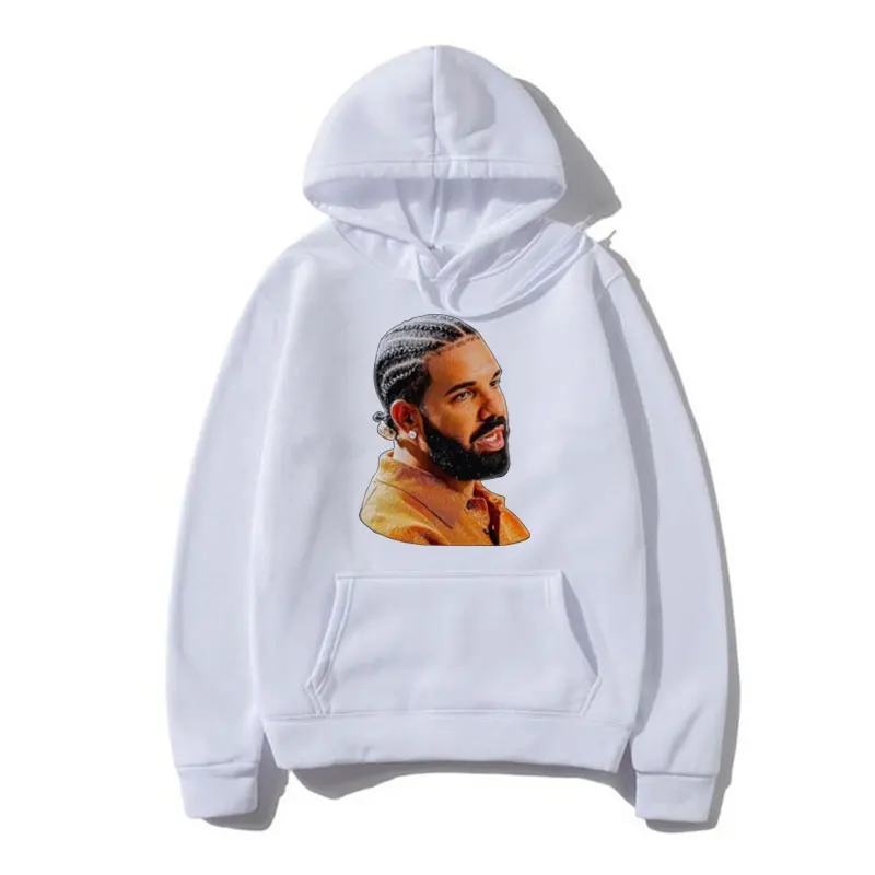 Rapper Drake Face Print Hoodie Autumn Winter Long Sleeve Pullover Hip-Hop Music Lovers Sweatshirts Oversized Streetwear Hoody