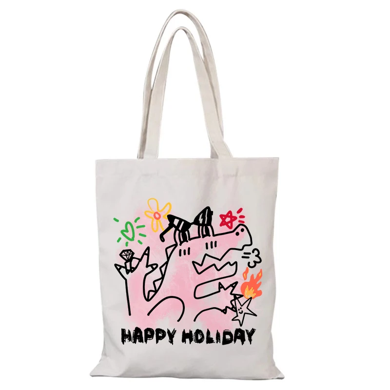 Personalisierte Tasche Niedliche Canvas-Einkaufstasche Freizeit Cartoon Lady Bags Neue Handtaschen Damenhandtasche Eco Shopper Shopping Strandtuch – Detail 9