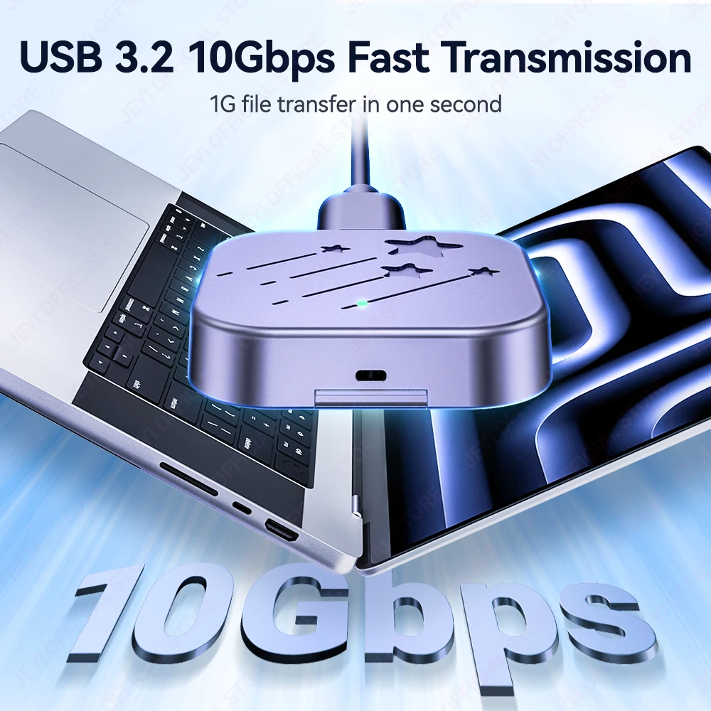 JEYI NVMe M.2 2230 SSD 인클로저(RTL9210)USB 3.2 10Gbps 외장 하드 드라이브 케이스 NVMe PCIe SSD 휴대용용 4TB 지원