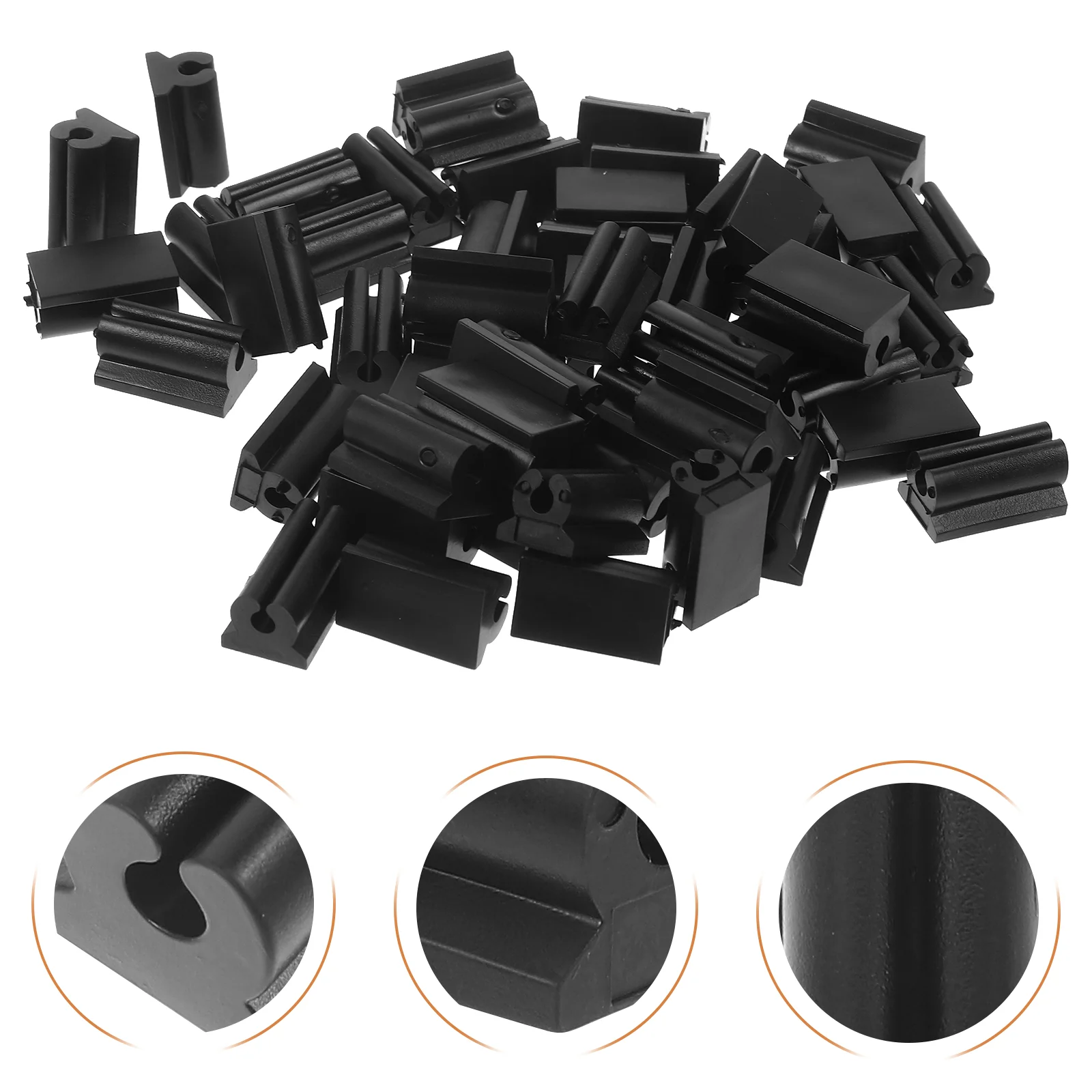 

50 Pcs Office Chair Anti-slip Protective Covers 50pcs (black 3-4mm Open Pads) Leg Chairs Foot Legs