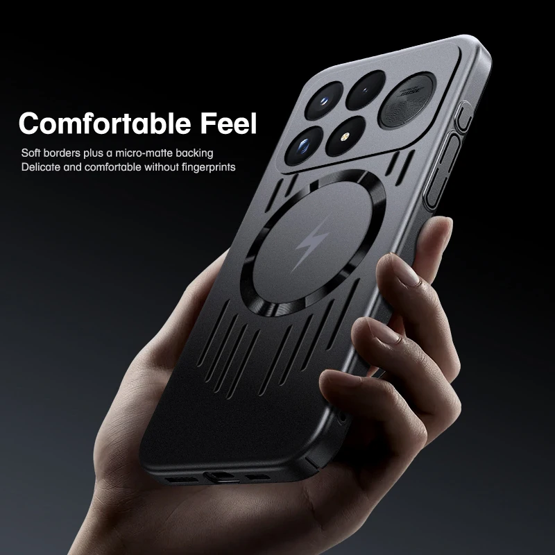 Magnetic Heat Dissipation Shockproof Bumper Case with Hollow-Out Ventilation