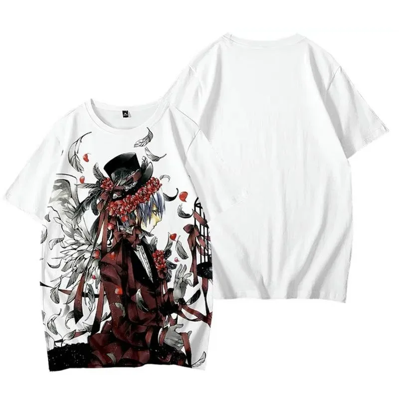 Black butler anime 3d t-shirt clothing men women t-shirts tops o-neck short sleeve harajuku unisex t-shirts t-shirt