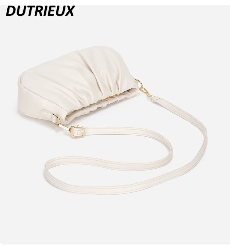 New Spring Summer Girls' Bags Fashion Solid Color Women's Handbags Pearl Chain Elegant Underarm Messenger Bag for Ladies