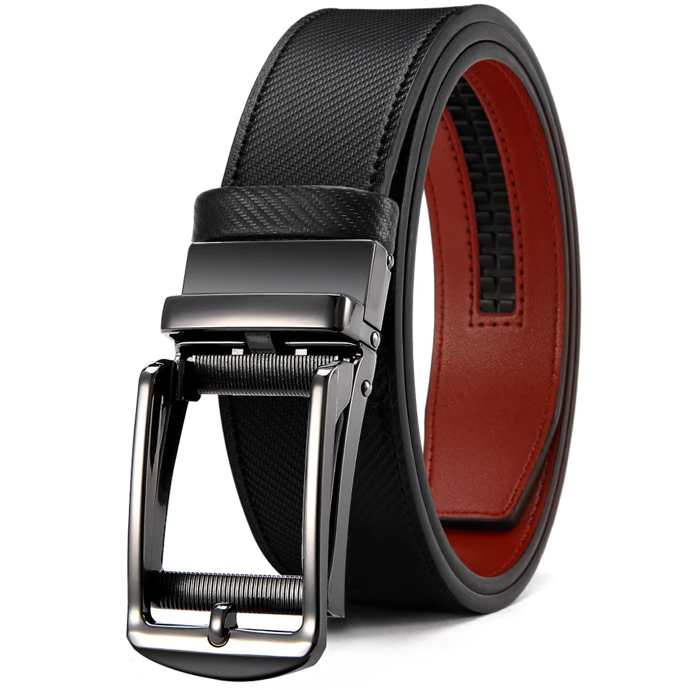 Men's Leather Belt with Metal Automatic Buckle – 130cm main image 1