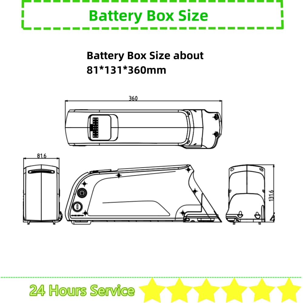18650 Cells Dolphin Ebike Battery Box 36V 48V 52V Down Tube Atlas Battery Box Electric Bike Solution 52 50 40 pcs electric bike battery case