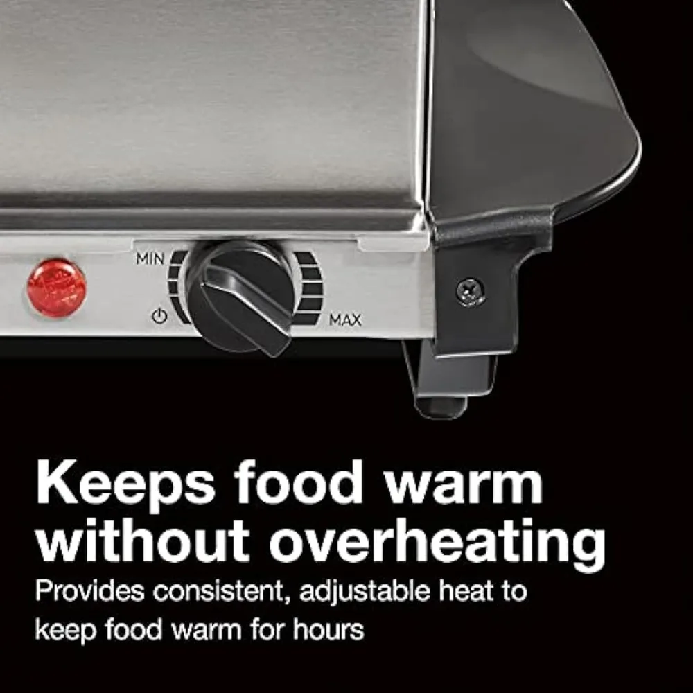 Buffet Server & Food Warmer, Adjustable Heat, for Parties, Holidays and Entertaining, Three 2.5 Quart Oven-Safe Chafing Dish Set