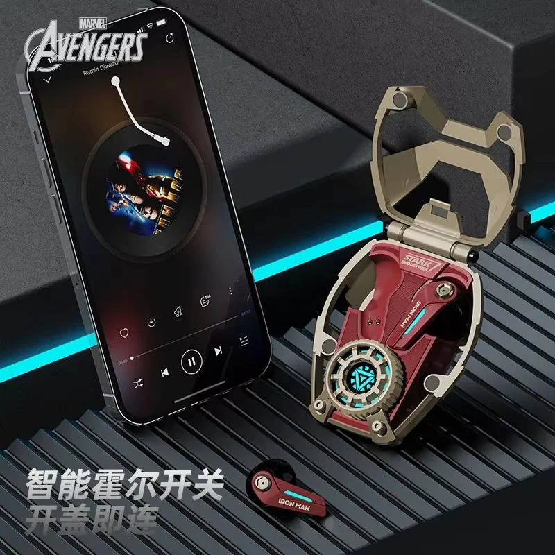 即買い歓迎★MARVEL★Bluetoothヘッドセット★LED綺麗 マーベルアイアンマン-Bluetoothワイヤレスヘッドセット,メカ型
