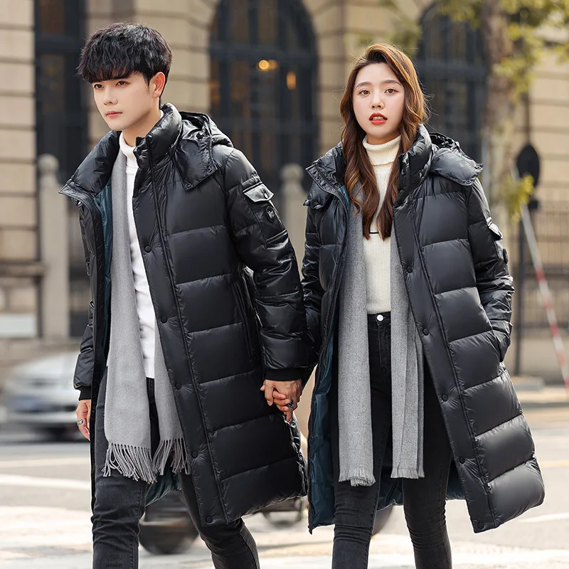 

Women Down Coats for Winter 2022 Doudoune Femme Puffer Down Jacket Clothes Long Parkas Warm Female lovers Overcoats Hooded Black