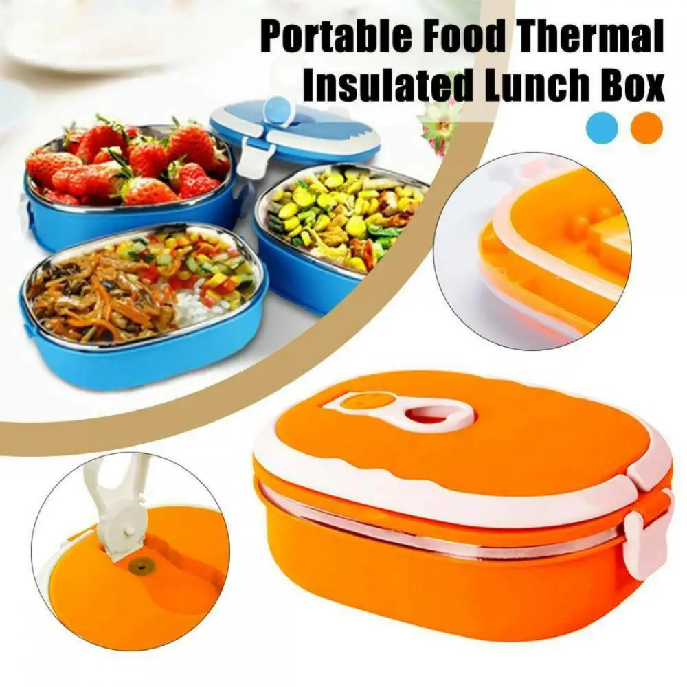 2 Layers Thermal Lunch Box for Kids Thermos Food Container