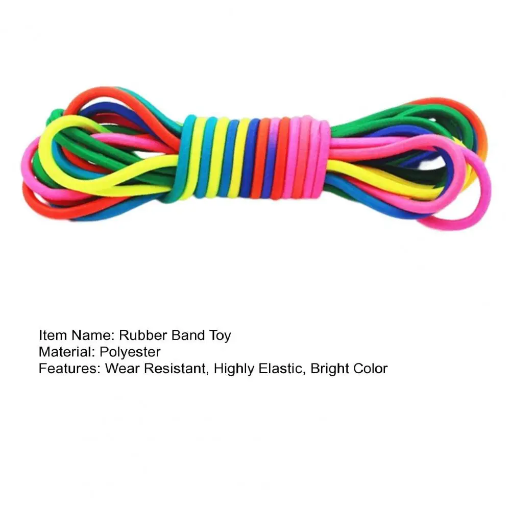 2/7/10M Jump Rope Adjustable Highly Elastic Interactive Polyester Rainbow Rope Rubber Band Toy Team Fitness Equipment For Kids