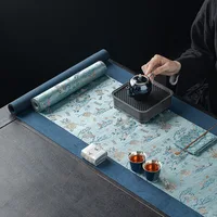 Chinese Fairy Dragon Brocade Dry Brewing Tea Mat Zen Waterproof One Person Tea Table Flag Insulated Tea Tray Mat Accessories 1