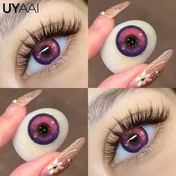 Vibrant Pink & Red Contact Lenses with Deluxe Case & Tweezers - Beauty Enhancing Soft Lenses (C - purple)