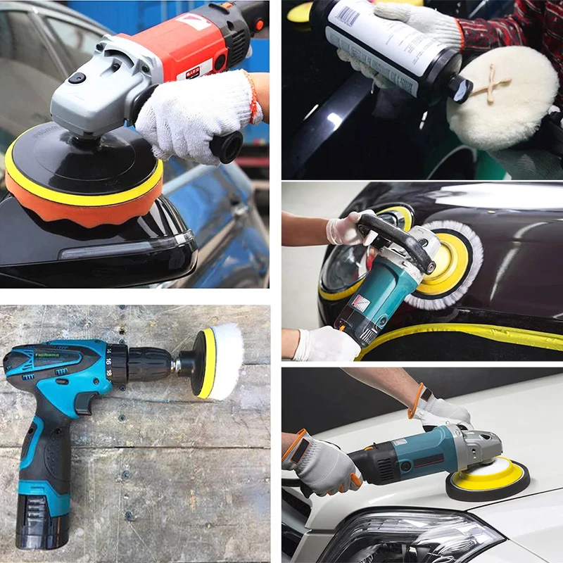 5Pcsset3inchCarpolishingdisccoverselfadhesivewoolwheel