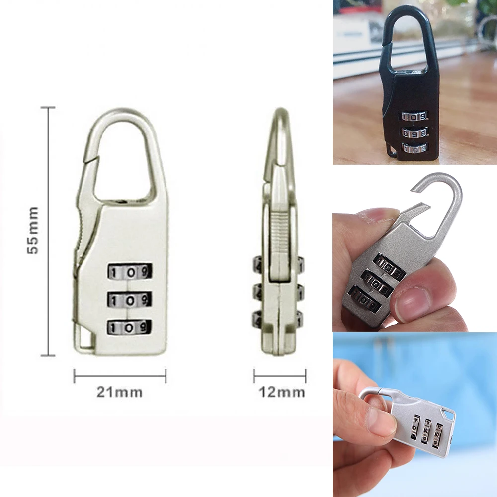 High Quality Small Chic Padlock Practical Suitcase Luggage Security Password Lock 3 Digit Combination Travel Accessories 5