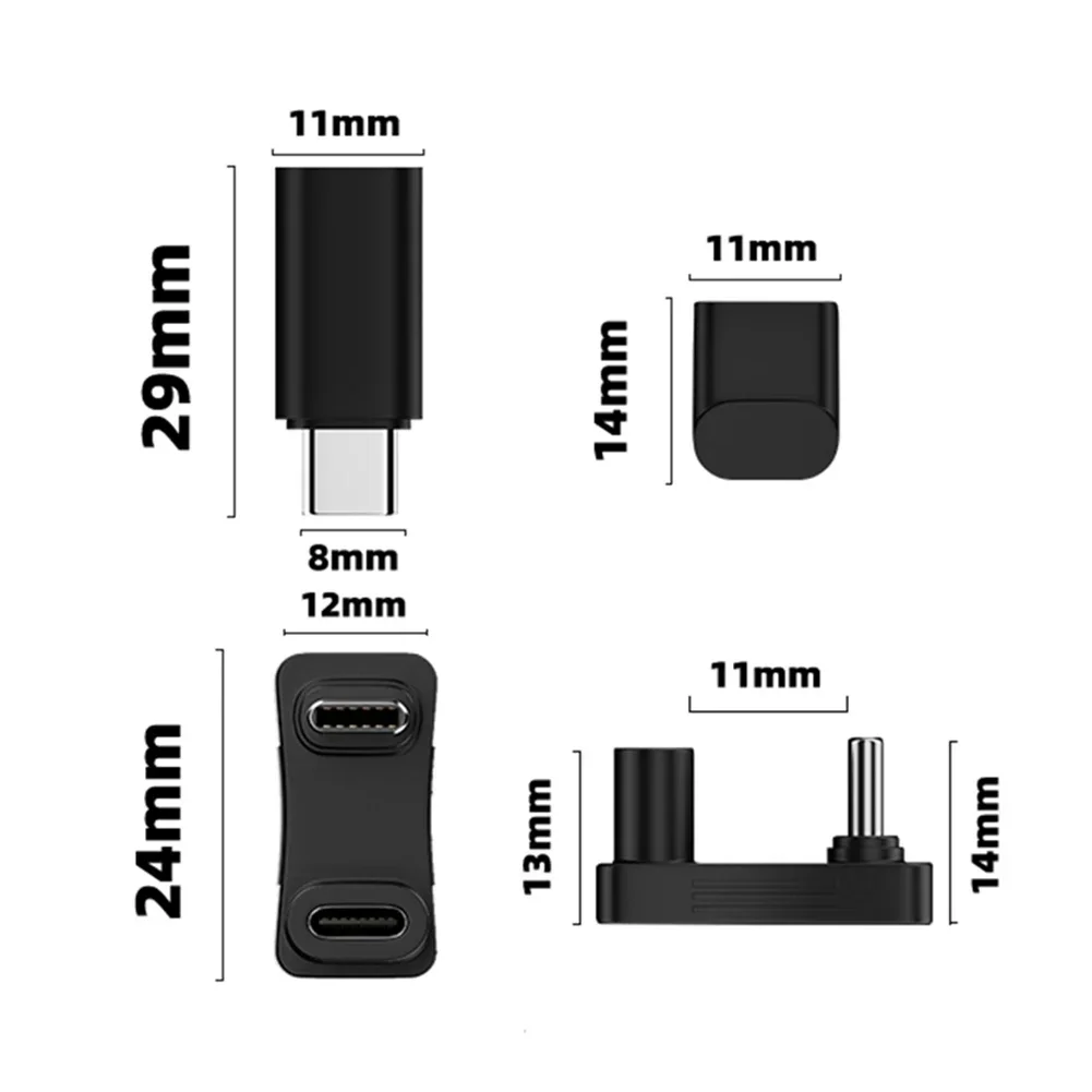 스팀 데크에 적합한 2-in-1 확장 커넥터 직각형 Type-C USB C 어댑터 남성-여성 게임 콘솔 액세서리