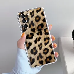 Leopard Print Soft Clear Phone Case - Trendy and Stylish - S22 Plus 5G (B1)