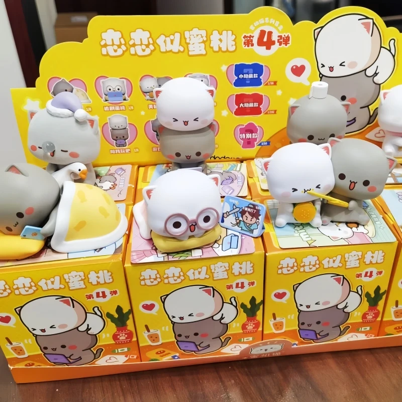 

Оригинальная экшн-фигурка Mitao Cat Love Is A Peach Series 4 глухая коробка, мультяшная модель загадочной коробки, коллекция сюрпризов