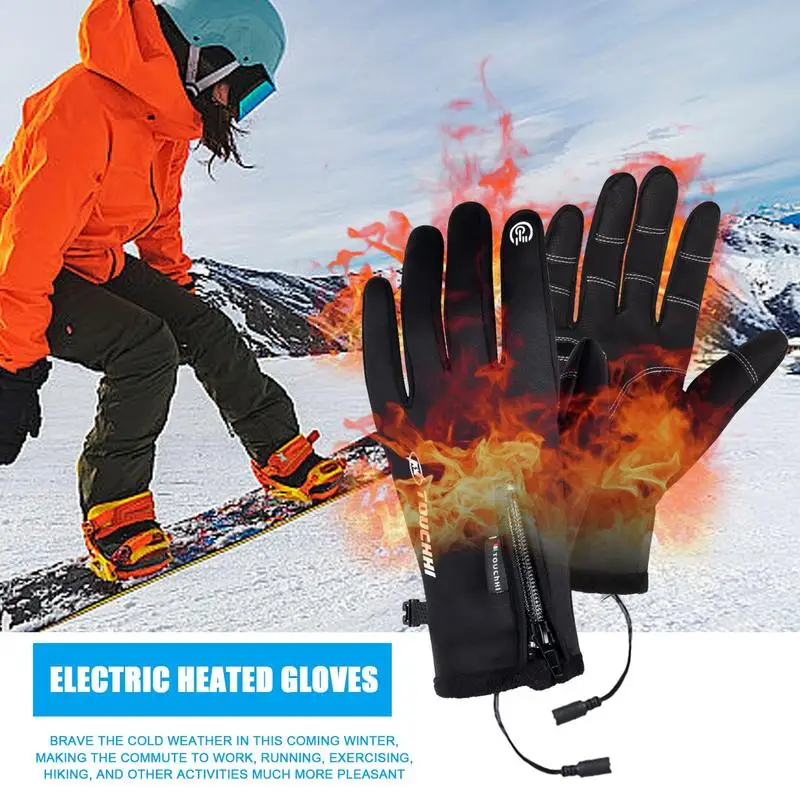 

Winter Warm Electric Heated Gloves USB Rechargeable Touch Screen Gloves for Cycling Running Driving Hiking Walking