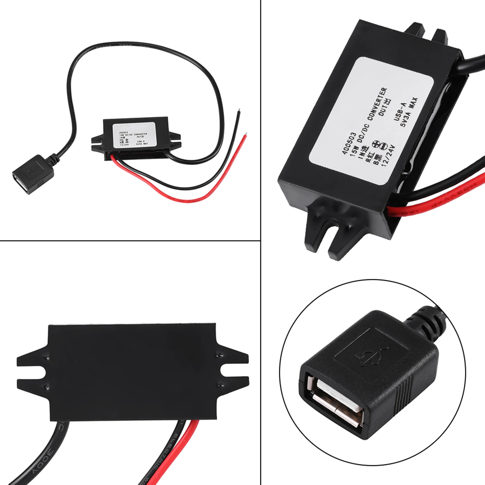 DC-DC Converter Regulator 12V/24V to USB 5V 3A voltage converter