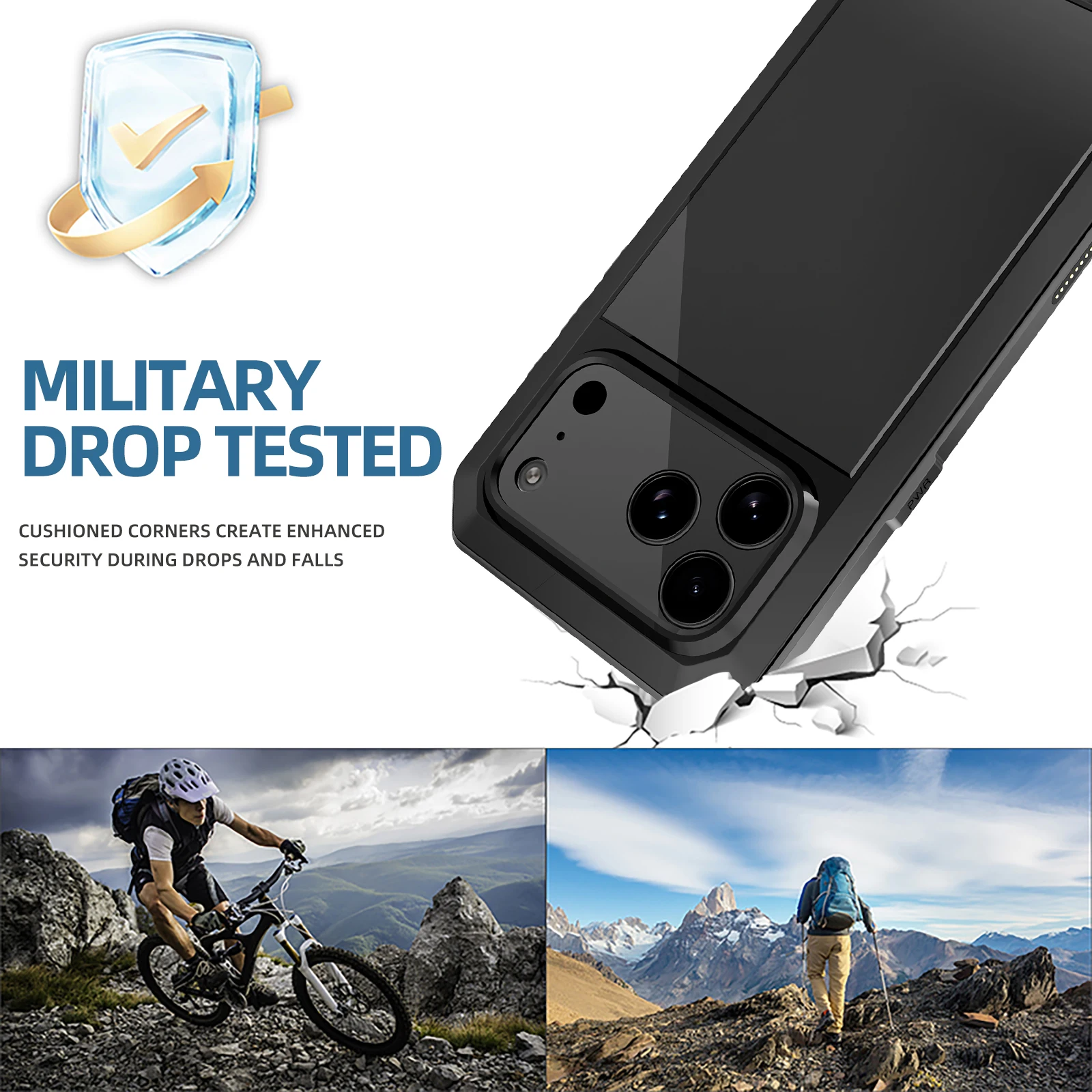 Heavy-Duty Protective Armor Metal Aluminum Shell Shockproof Case