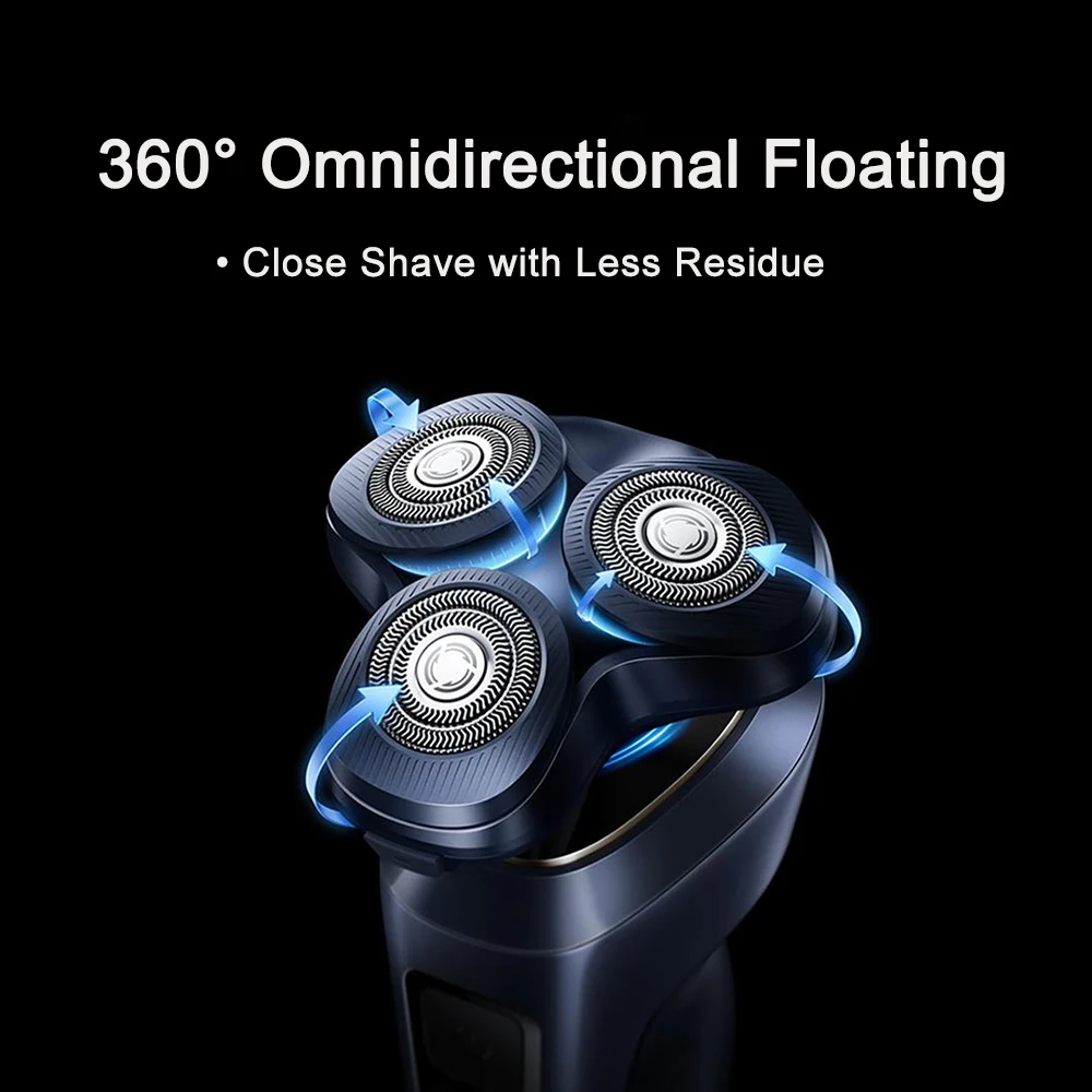 미지아 전기면도기 프로 ? 듀얼 링 락, 360도 °   플로팅 헤드, 스마트 컬러 디스플레이, IPX8 방수(습식 및 건식), USB-C, 롱 배터리 면도기
