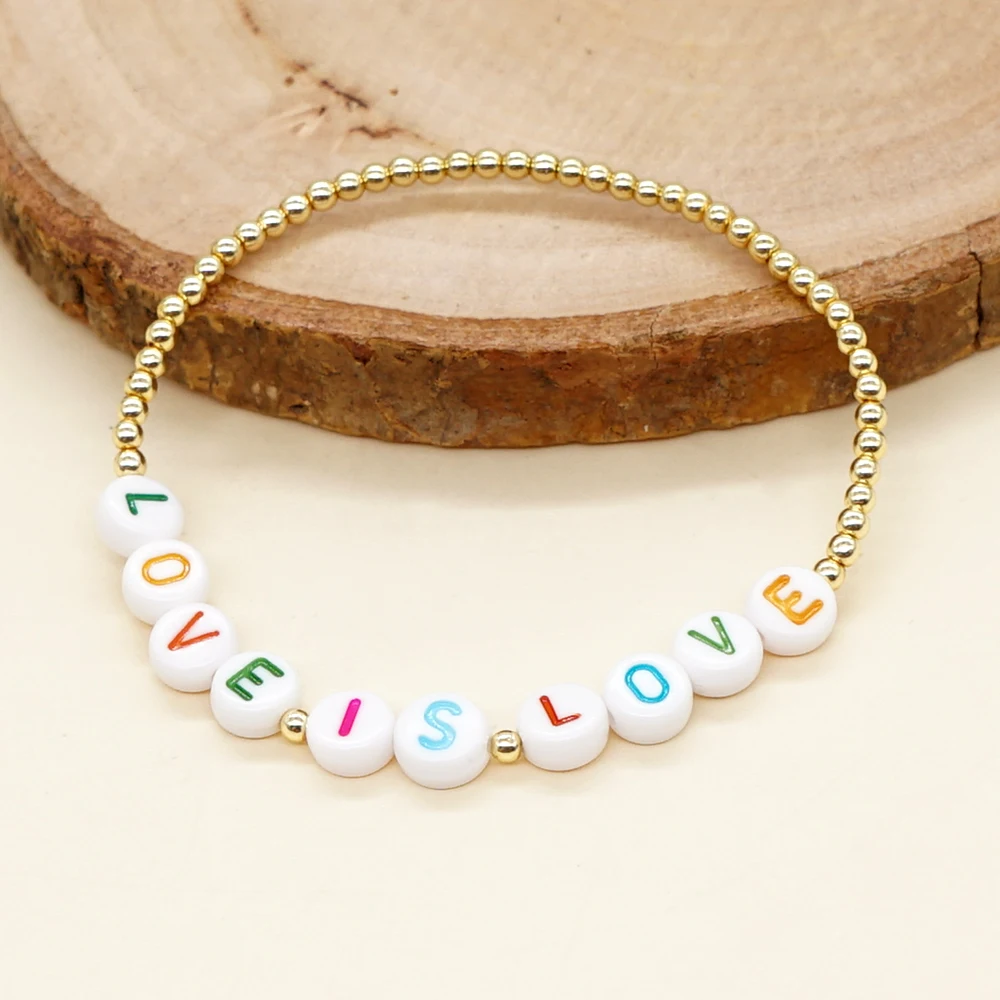 

Go2Boho New In Manual Bohemia Bracelets Daisy Stars Gold Plated Beads Bracelet Love Letters Valentine's Jewelry Handmade Charm