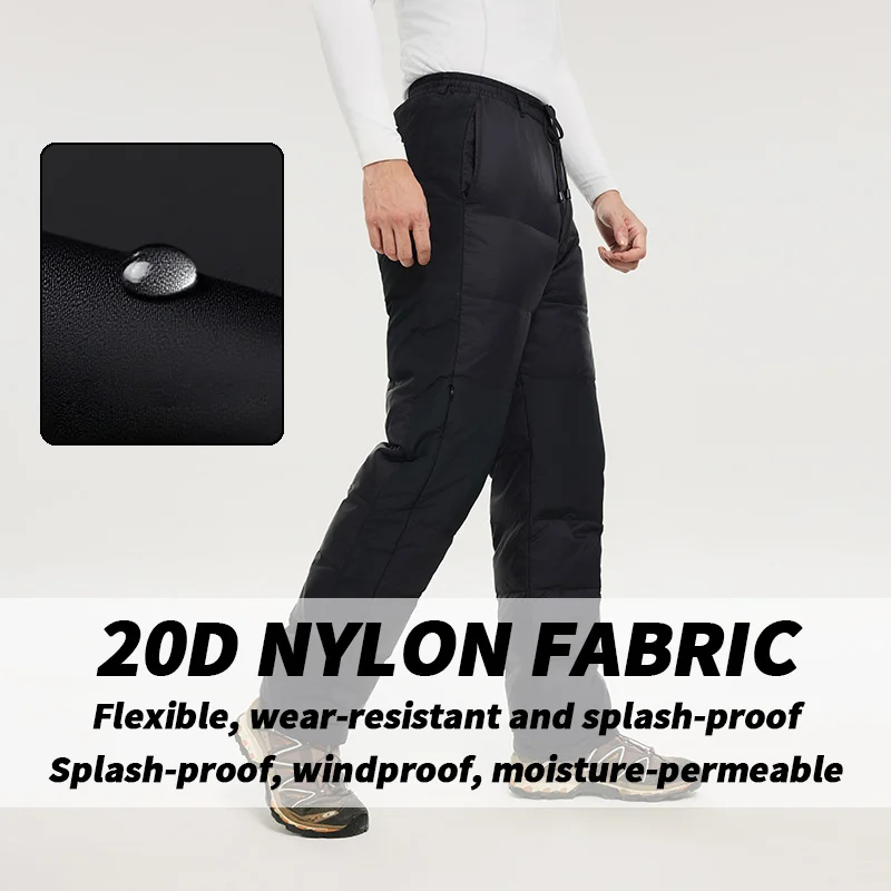 Naturehike Men's Women's Puffy Pants Winter Warm Outdoor Men Women Ski Snow Pants Camping Hiking White Duck Down Thermal