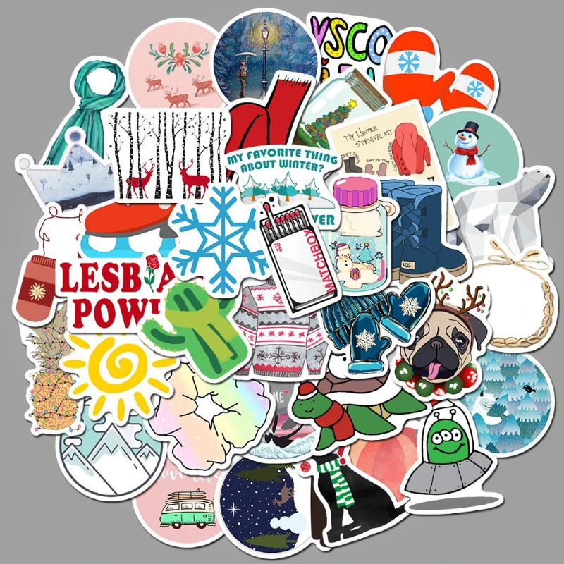 

Mifuny Cartoon Luggage Sticker Purple Fresh Water Cup Skateboard Refrigerator Travel Box Waterproof Combination Sticker 10PCS