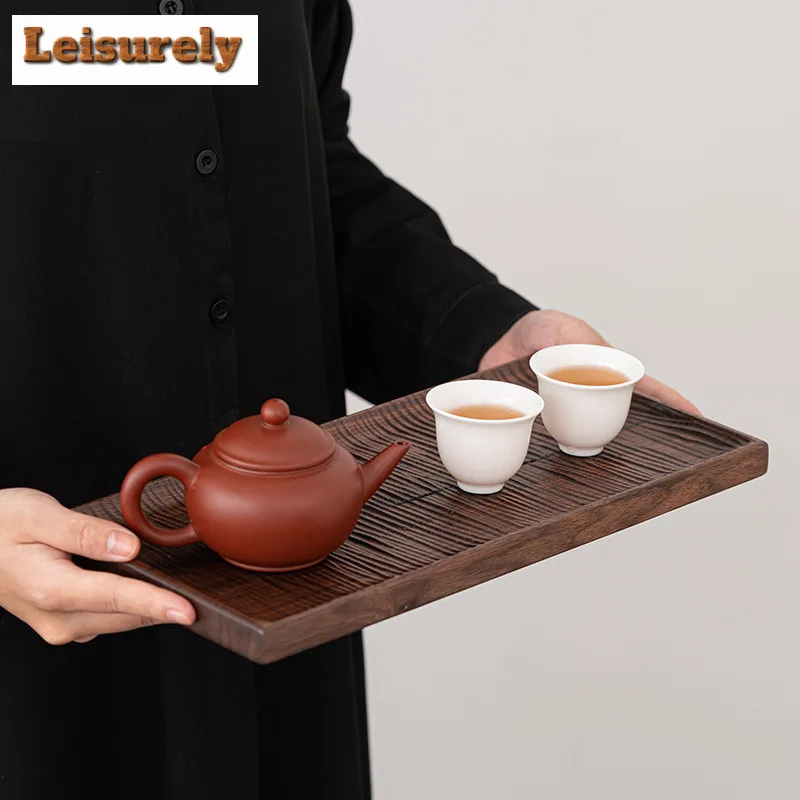 Walnut Rectangular Tea Tray Afternoon Tea Dessert Plate Coffee Storage Board Teapot Stove Insulation Dishes For Serving Tea Item