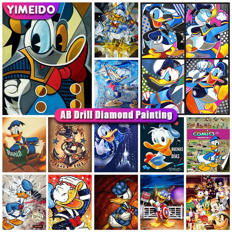 

Алмазная живопись 5D AB, Дисней, Дональд Дак, вышивка крестиком, полная Алмазная вышивка, распродажа, мультяшная мозаика, картина Стразы