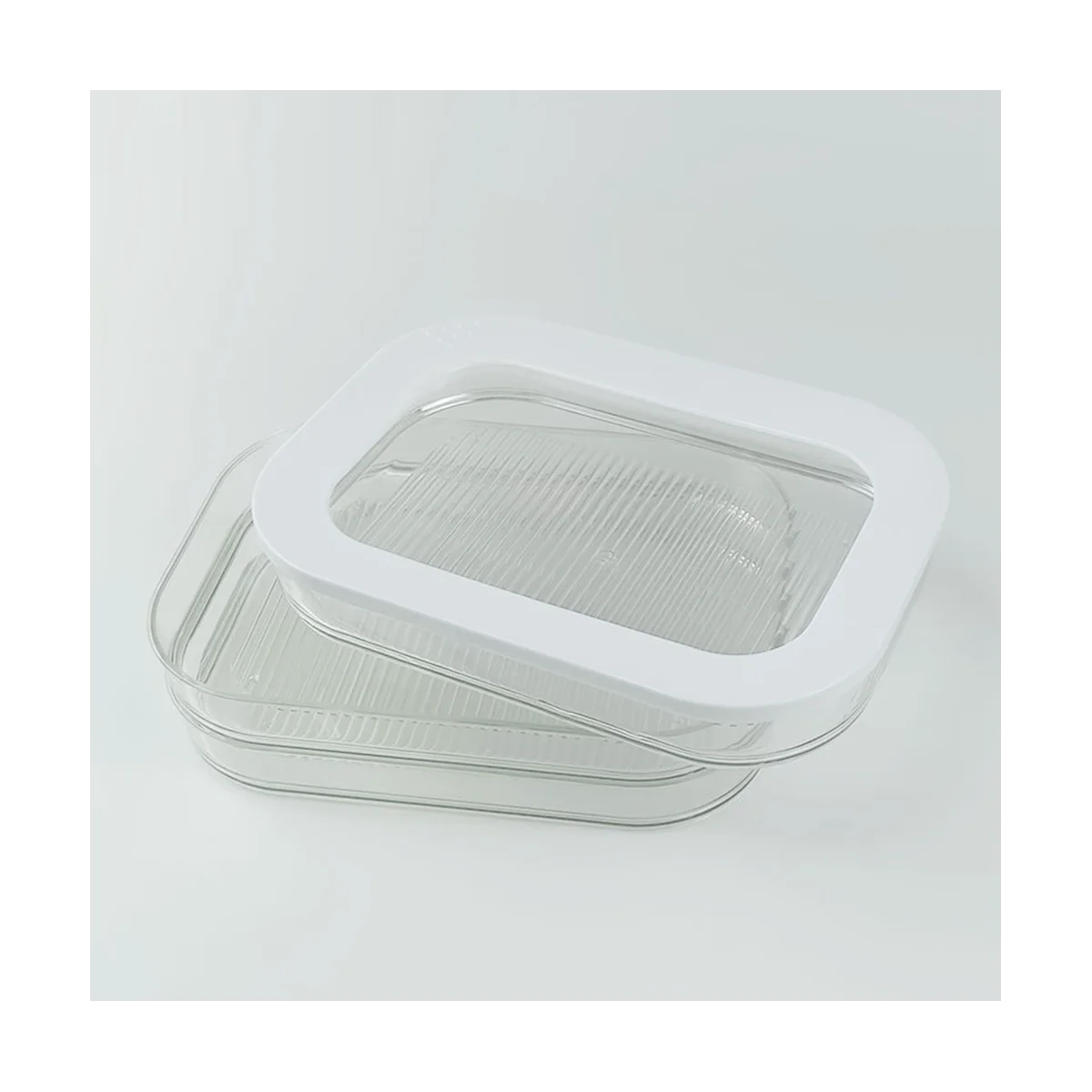 1.6L with 3 Tier Meat Pieces Storage Box Airtight Lid Not Dishwasher Safe 3Layer Crisper Meat Storage Box