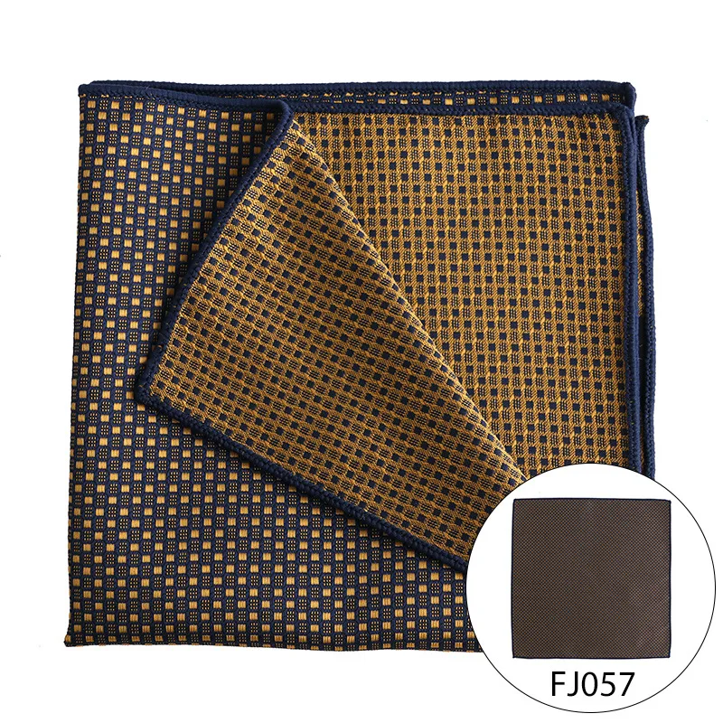 Pocket Square Silk Jacquard Woven Red Orange Handkerchief Fashion Men Suit Pocket Hanly Wedding Business Party Suit Set Handker