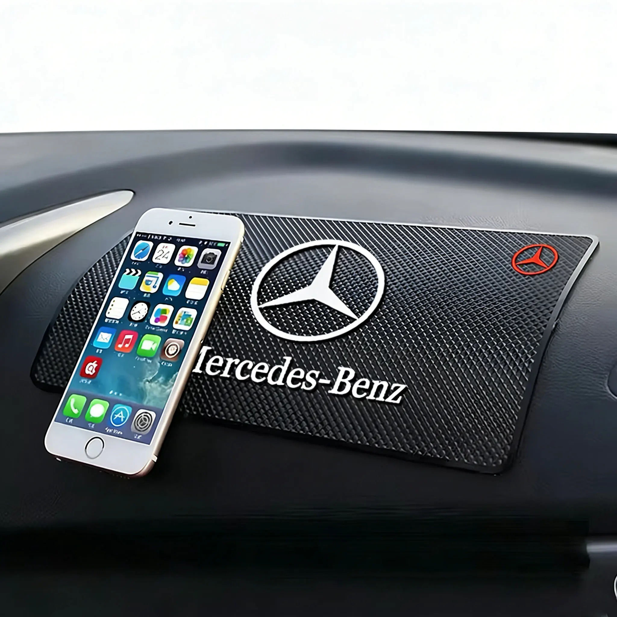 벤츠 AMG 클래스 W206 W220 W211 W212 W201 PVC 대시보드 휴대폰 선글라스 홀더용 미끄럼 방지 패드 검사 스티커