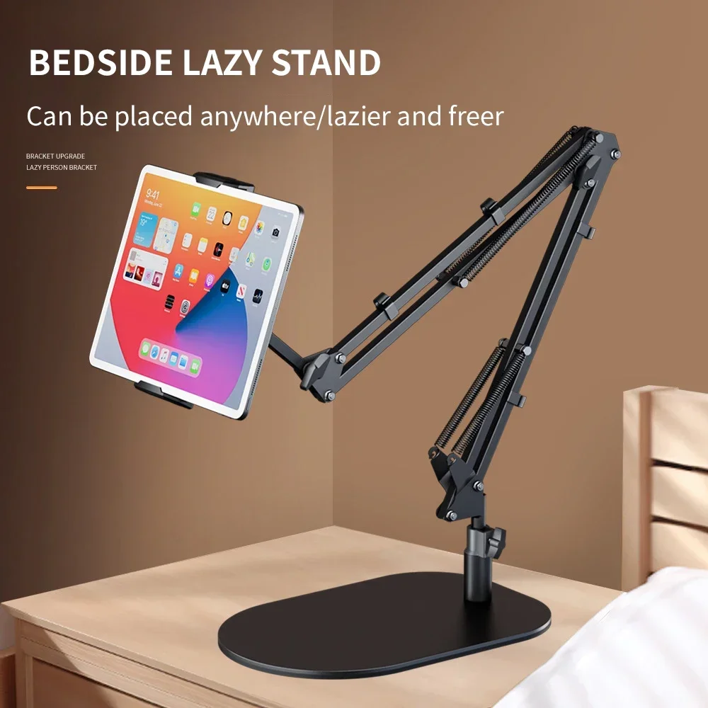 

Adjustable Long Arm Metal Tablet Stand Phone Holder Bed Desktop Telescopic Lazy Bracket Support IPad Smartphone Holder 3-10''