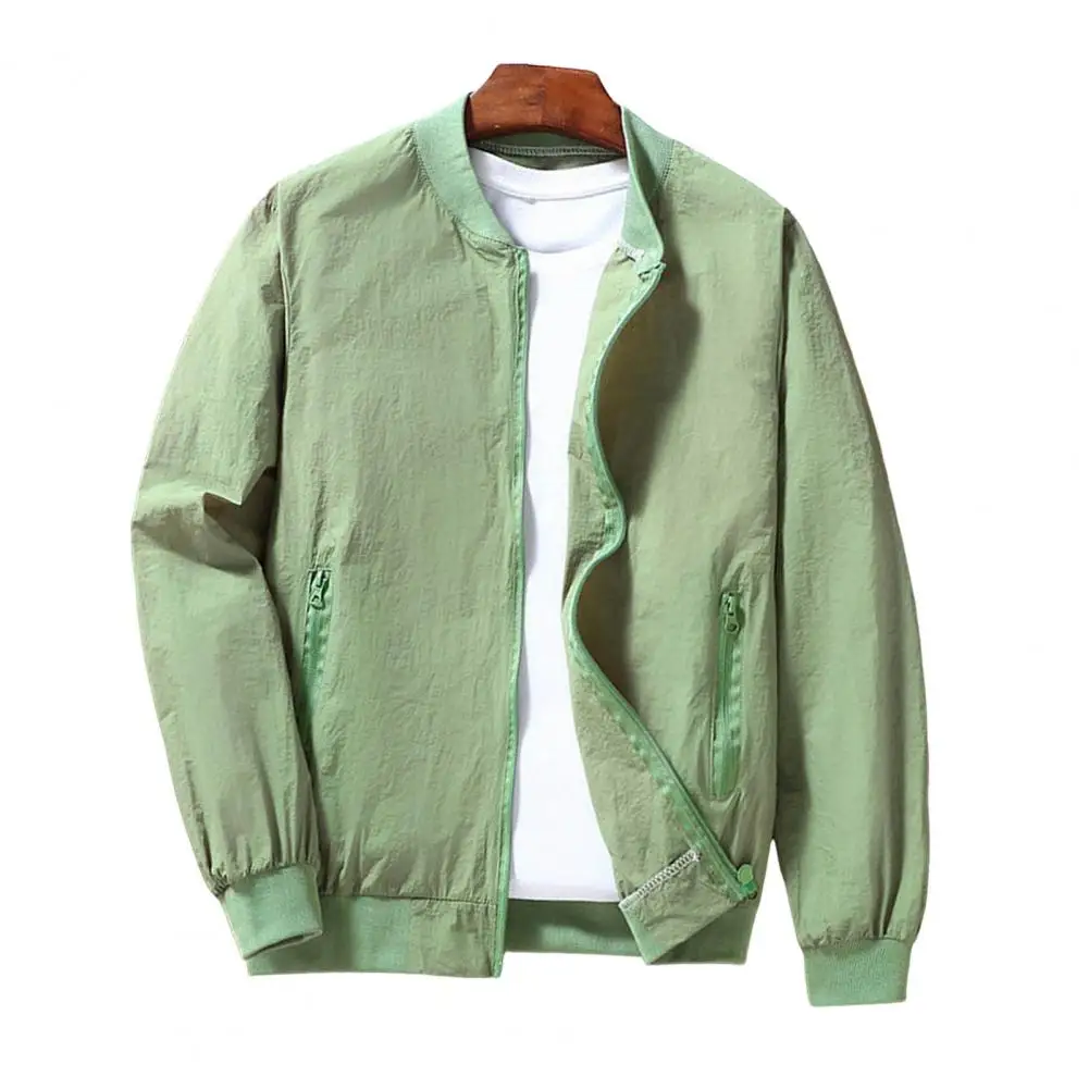 

Men Sporty Jacket Ultra-thin Men's Sun Protection Coat Breathable Ice Silk Fishing Outwear with Pockets Long Sleeve Anti-uv