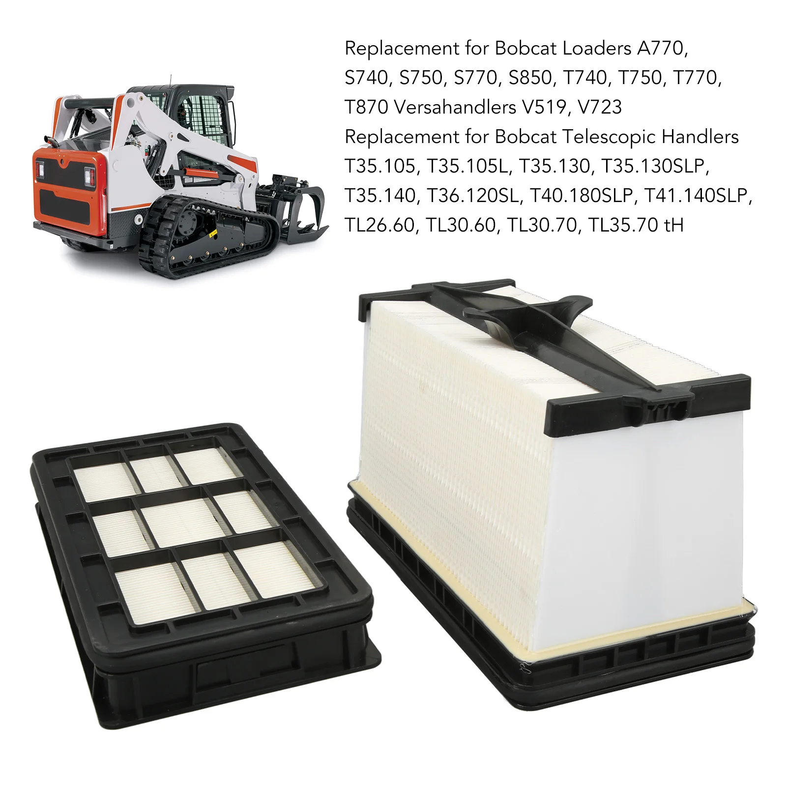 Air Filter Kit 7286652 Replacement For Bobcat Loaders A770 S740 S750 S770 S850