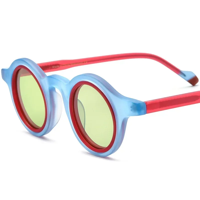 

Round Double Ring Men's Sunglasses Women High Quality Acetate Trendy Designer Luxury Eyewear Outdoor UV400 Handmade SUN GLASSES