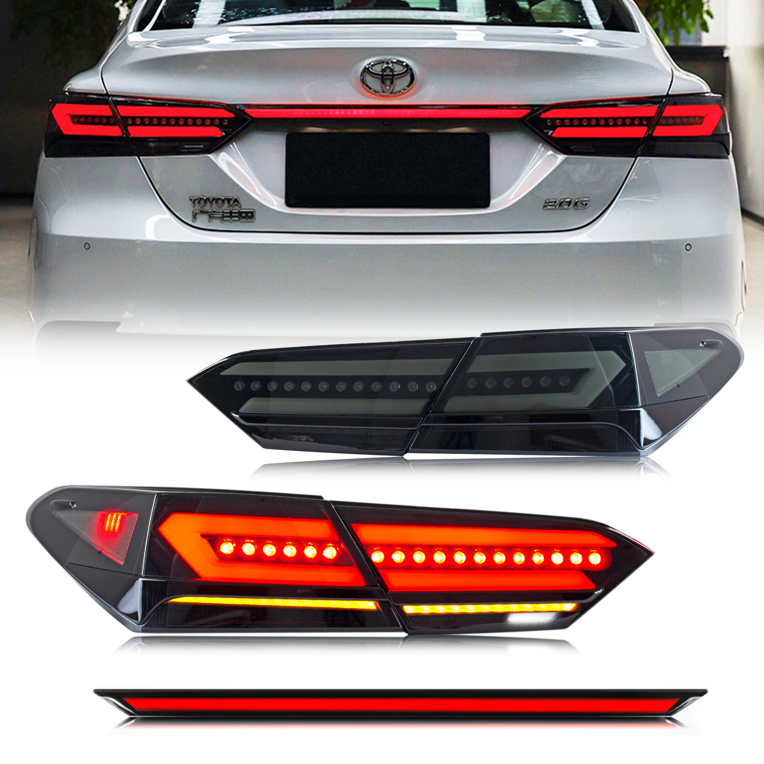 

LED Tail Lights & Trunk Lamp for Toyota 8th GEN Camry 2018-2023 SE LE TRD Start-up Animation Sequential Indicator Rear Lamp