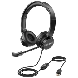EKSA Wired Gaming Headset with Microphone (Black - USB - ENC)