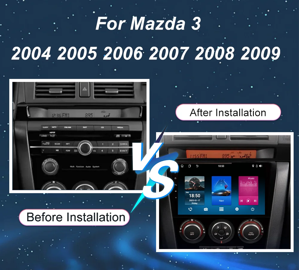 Android para Mazda 3 2004 2005 2006 2007 2008 2009 Radio de coche reproductor Multimidia navegación GPS Carplay sistemas inteligentes de coche 4G 2