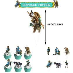 Zelda-Themed Birthday Party Decor Set with Flags and Balloons (Zelda B 12PCS)