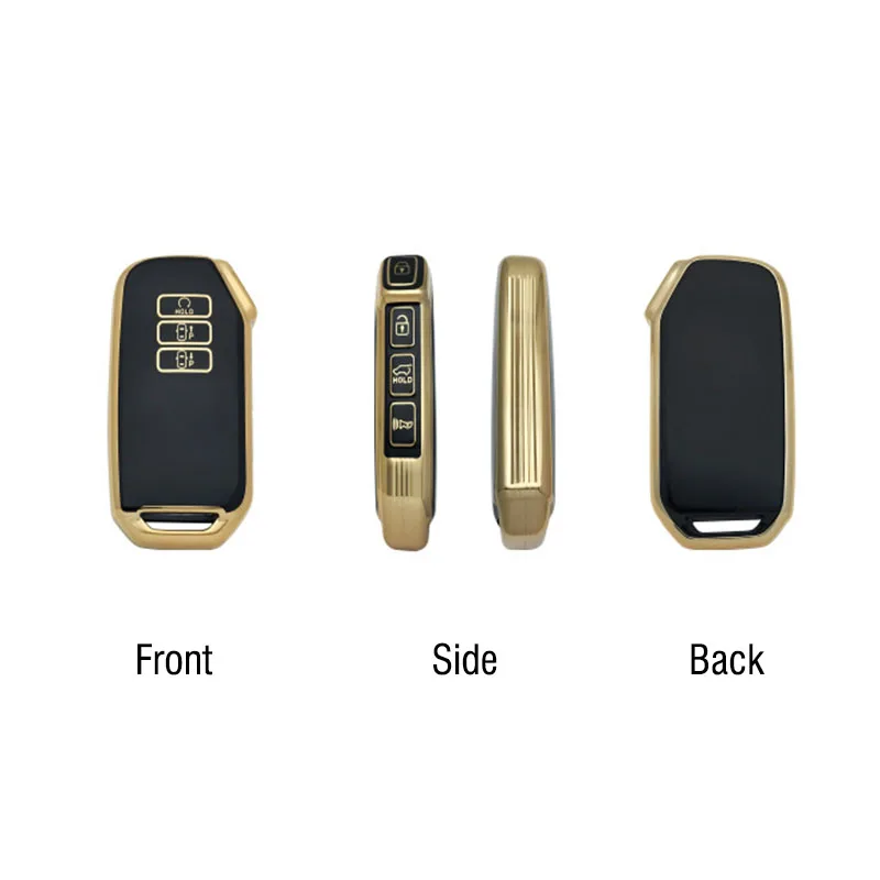 Luxurious Gold 7-Button TPU Car Key Case Cover
