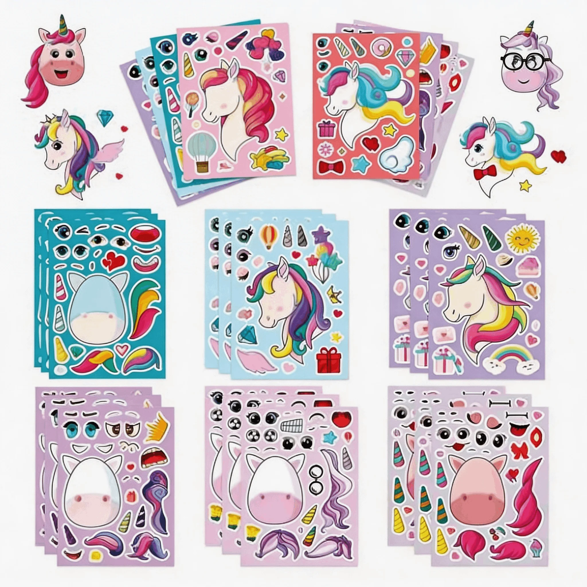 Regenbogen-Einhorn Geburtstagsdekoration Tischgeschirr Teller Tischdecke Servietten Strohhalme Partyzubehör für Kinder Ballon Tortendekoration Banner – Detail 20